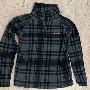 Columbia fleece pullover, grey/black, youth small (8)